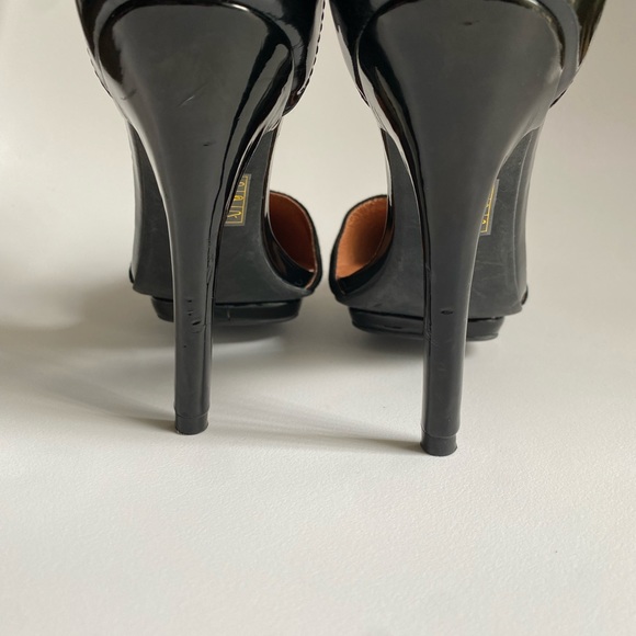 NWOT Jeffrey Campbell Black Suede & Leather Solitaire Heels - Size 8 - Picture 10 of 11